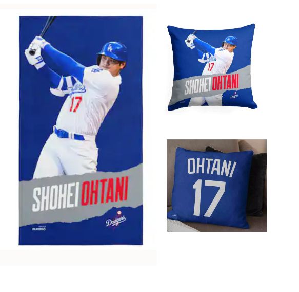 【世界中で話柄煮えくり返る！手に入る今が潮合い】天使の都市ドジャース Dodgers 大谷翔平 運動選手・差しひびき大！大判コットンビーチタオル＆両面プリントクッションピロー 2点仕掛ける MLB Los Angeles Dodgers Shohei Ohtani  Throw Pillow, Beach Towel