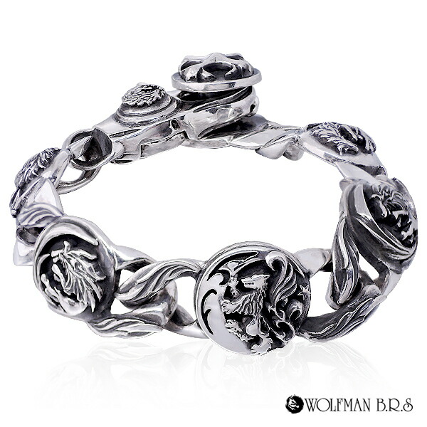 楽天市場】ウルフマン WOLFMAN BRS ブレスレット ウォーウルフWヘッド