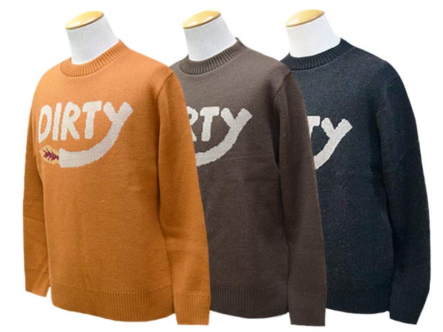 全3色【AT-DIRTY/アットダーティー】2025AW「Dirty Fire Knit/ダーティーファイアニット」(NEW NAME/ニューネーム/DRESS HIPPY/ドレスヒッピー/神戸/アメカジ/ハーレー/バイカー/バイク/ホットロッド/WOLF PACK/ウルフパック)｜WOLF PACK店