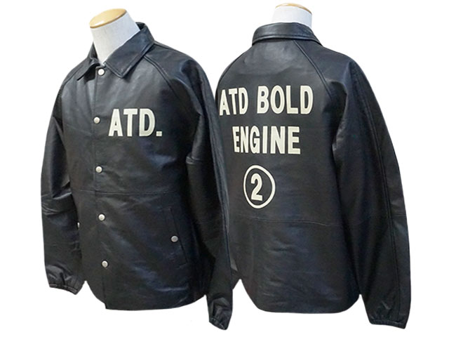 【AT-DIRTY/アットダーティー】「Leather Coach Jacket”BOLD ENGINE”/レザーコーチジャケット”塗板発動機”」(NEW NAME/ニュー名まえ/DRESS HIPPY/御召しものヒッピー/神戸/アメカジ/ハーレー/熱っぽい極点/ホイールズアパレル/WOLF PACK/狼容器に並べる)