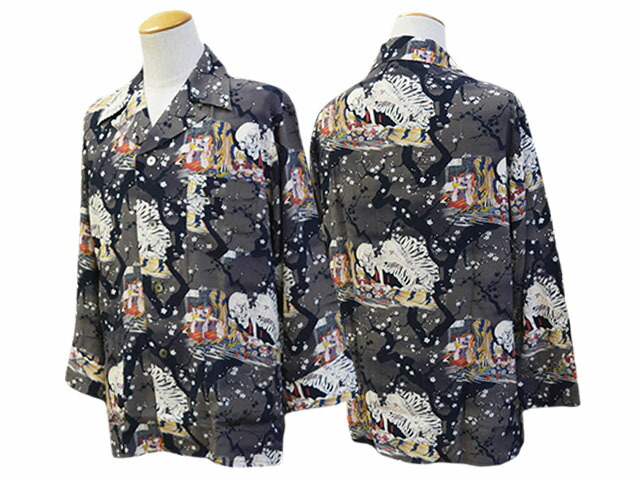 BLACK SIGN 百虎 ジャガード オープンカラーシャツ ブラックサイン GYPSY&SONS ジプシーアンドサンズ | HUNDRED TIGER SHIRTS 百虎