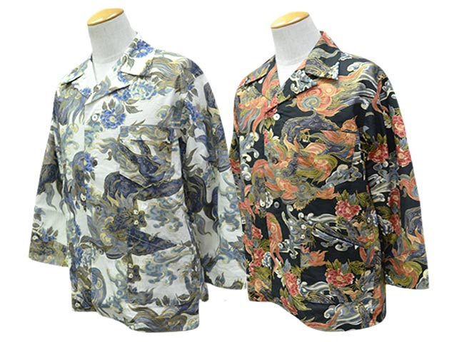 全2色【BLACK SIGN/黒いこと息吹き】2026SS「Night Shirt”Japanese Lion\u0026Peony”/ナイト爵プルオーバー”ジャパニーズ百獣の王\u0026ピオニー”」(BSSL-26108)(Langlitz Leathers/ラングリッツレザーズ/アメカジ/WOLF PACK/狼容器に並べる)