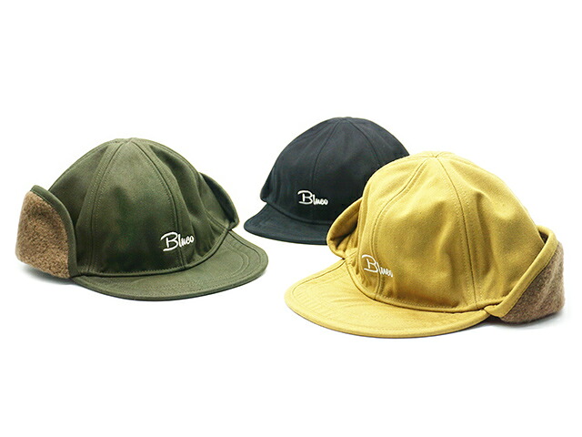 全3色【BLUCO/ブルコ】2024AW「Ear Flap Cap/イヤーフラップキャップ」(147-61-022) (BWG/UNCROWD/アンクラウド/アメカジ/アウトドア/ミリタリー/ハーレー/バイカー/ホイールズアパレル/ホットロッド/帽子/プレゼント/WOLF PACK/ウルフパック)