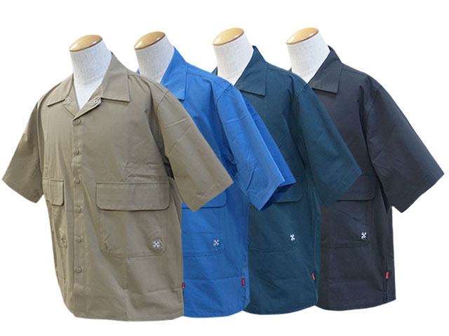 全4色【BLUCO/ブルコ】2024SS「Big Pocket S/S Work Shirts/ビッグポケットショートスリーブワークシャツ」(143-21-002) (BWG/UNCROWD/アンクラウド/アメカジ/ハーレー/バイカー/バイク/ホイールズアパレル/WOLF PACK/ウルフパック)