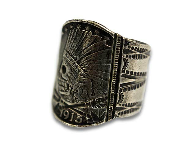 【CHOOKE/チョーク】「Indian Skull Ring”Large”/インディアンスカルリング”ラージ”」(C-3) (オールドコイン/アンティークコイン/ヴィンテージコイン/ネイティブアクセサリー/ハーレー/アメカジ/プレゼント/WOLF PACK/ウルフパック)