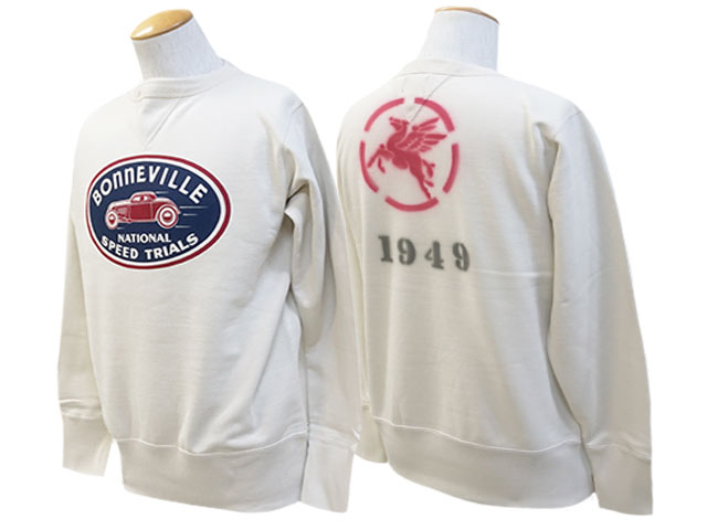 【FREE WHEELERS/フリーホイーラーズ】2024FW「Double V Sweat Shirts”BONNEVILLE”/ダブルブイスウェットシャツ”ボンネビル”」(2434005) (ホイールズアパレル/アメカジ/アウトドア/ミリタリー/ハーレー/ホットロッド/WOLF PACK/ウルフパック)