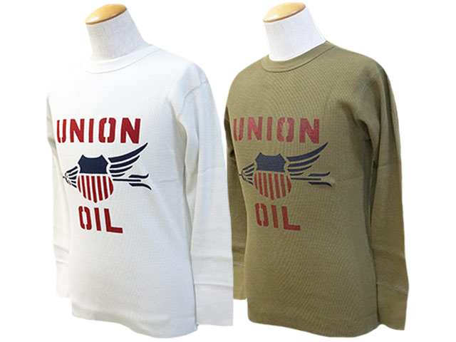 全2色【FREE WHEELERS/フリーホイーラーズ】2024FW「Crew Necked Thermal L/S Shirts”UNION OIL”/クルーネックッドサーマルロングスリーブシャツ”単位労働組合油絵の具”」(2435004)(アメカジ/ミリタリー/ハーレー/熱っぽい極点/WOLF PACK/狼風呂敷き包み)