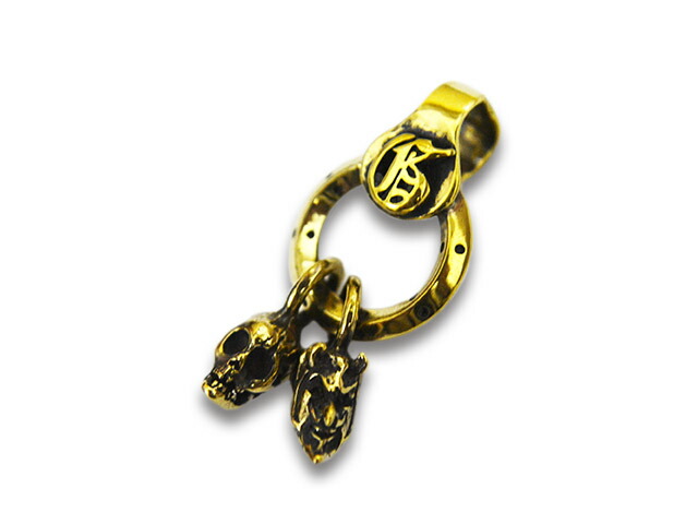 【galcia/ガルシア】×【GANGSTERVILLE/ギャングスタービル】「Skull＆Devil Pendant Top/スカル＆デビルペンダントトップ」(GSG-os-NT001B)(Silver925/Brass/付属物/宝飾品/ハーレー/差し上げ物/アメカジ/WOLF PACK/狼容器に並べる)