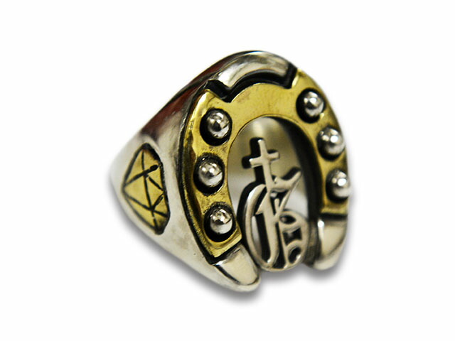 【galcia/ガルシア】×【GANGSTERVILLE/ギャングスタービル】「Horse Shoe Trademark Ring/ホースシュートレードマークリング」(GSG-R002SB) (Silver925/Brass/アクセサリー/ジュエリー/ハーレー/プレゼント/アクセサリー/アメカジ/WOLF PACK/ウルフパック) 59,400円