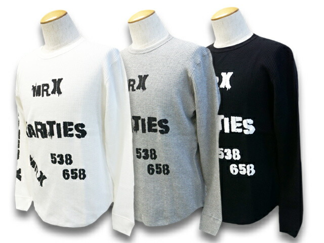全3色【MISTER X/旦那エックス】2022AW「Rarities Thermal L/S Tee/レアリティーズサーマルロングスリーブTee」(22AW-MRX-15)【相応う】(UNCHANGING LOVE/アンチェンジングラブ/POP EYES/ポップアイズ/アメカジ/WOLF PACK/狼容器に並べる) メンズファッション-Tシャツ・カットソー-トップス