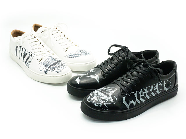 (50% OFF)全8種【MISTER X/旦那エックス】2023AW「Prisoner Shoes”Hand Paint”/プリズナーシューズ”御手々絵の具”」【相応う】(UNCHANGING LOVE/アンチェンジングラブ/POP EYES/ポップアイズ/アメカジ/熱っぽい極点/ハーレー/WOLF PACK/狼容器に並べる)