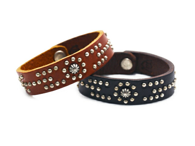 全2色【HTC(Hollywood Trading Company)/エイチティーシー(ハリウッドトレーディングカンパニー)】「Leather Studs Bracelet\