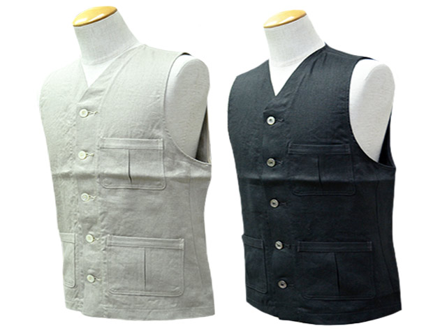 全2色【ATTRACTIONS/アトラクションズ】×【Dapper’s/ダッパーズ】2026SS「Classical Linen Vest/クラシカルリネンベスト」(A20041)(アメカジ/WEARMASTERS/御召しものマスターズ/BILTBUCK/ビルトうしろ側/WOLF PACK/狼容器に並べる)