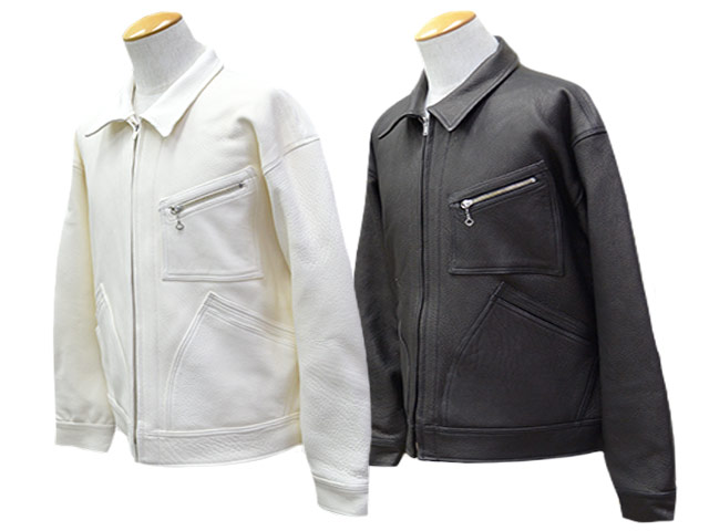 全2色【CWORKS by FINE CREEK\u0026CO/シーワークス バイ ファインクリークアンドコー】「Deerskin Work Jacket”Lowloy”/ディアスキンワークジャケット”ロウロイ”」(CWJK027)(ファインクリークレザーズ/ハイラージレザーズ/革ジャン/WOLF PACK/狼容器に並べる)