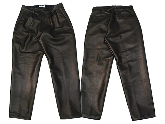 【MOSSIR by FINE CREEK&CO/モシール バイ ファインクリークアンドコー】「Washable Leather Two Tuck Slim Pants”OPEN DAY”/ウォッシャブルレザーツータックスリムパンツ”オープンディ”」(MOPT030) (ファインクリークレザーズ/アメカジ/革ジャン/ウルフパック)