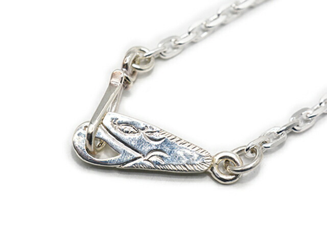 【FIRST ARROW\u0027s/ファーストアローズ】「Medium Necklace Chain with Eagle Face”Right”/鷲人間の顔付き添い人ミディアムネックレスチェーン”右向き”」(O-062+P-829R)(原住民/しろがね色/アメカジ/ハーレー/添え物/差し上げ物/WOLF PACK/狼容器に並べる)