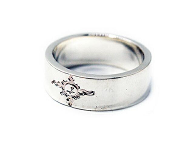 【FIRST ARROW/ファーストアローズ】「Flat Hammered 8mm Mark Carving Ring/平打8mmマーク彫りリング」(R-082)(ネイティブ/インディアン/ジュエリー/ハンドメイド/シルバー/アメカジ/ハーレー/アクセサリー/プレゼント/WOLF PACK/ウルフパック)
