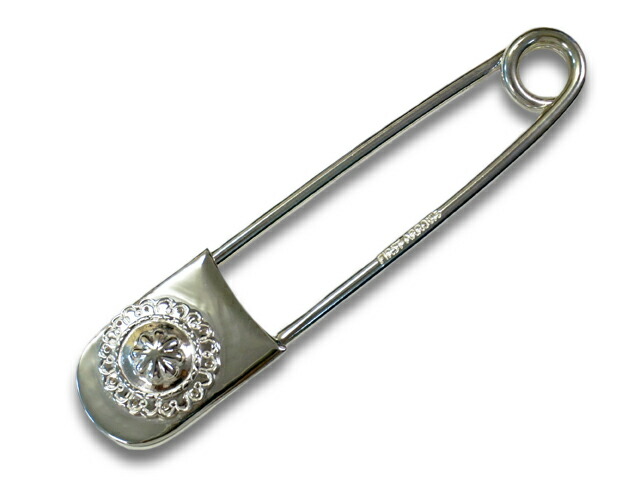 【FIRST ARROW\u0027s/ファーストアローズ】「Large Safety Pins with SV Medium Concho/SVミディアムコンチョ付き添い人ラージセーフティーピンズ」(O-235)(原住民/北米インディアン/宝飾品/しろがね色/アメカジ/ハーレー/添え物/差し上げ物/WOLF PACK/狼容器に並べる)