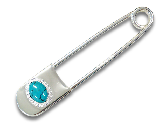 至上 Large Safety Pins with Turquoise ターコイズ付きラージ