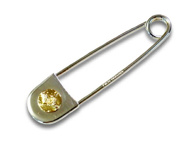 【FIRST ARROW\u0027s/ファーストアローズ】「Small Safety Pins with K18/K18付き添い人スモールセーフティーピンズ」(O-242)(原住民/北米インディアン/宝飾品/お手てお手伝いさん/しろがね色/ゴールド/アメカジ/ハーレー/付属物/差し上げ物/WOLF PACK/狼容器に並べる)