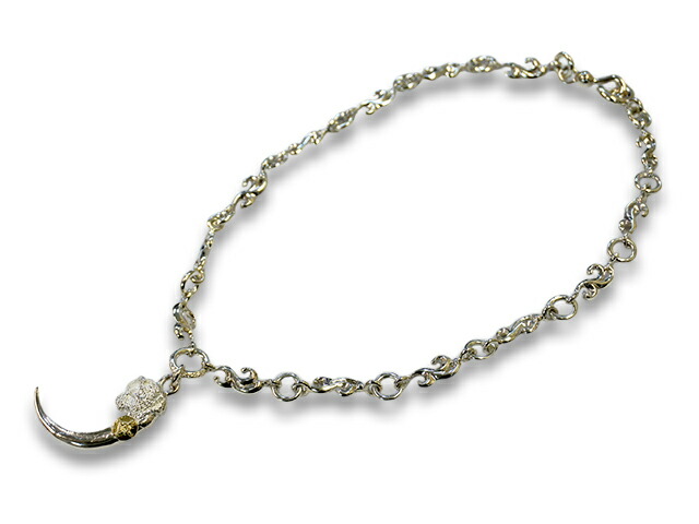 【FIRST ARROW's/ファーストアローズ】「Large Eagle Claw with K18&rdquo;Left&rdquo;+Large Embossed Arabesque Necklace Chain/K18付ラージイーグルクロウ&rdquo;左向き&rdquo;+ラージ浮き唐草ネックレスチェーン」(P-025L+P-023)(長渕剛/モヒカン小川/アメカジ/ウルフパック)｜WOLF PACK店 204,655円