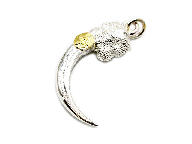【FIRST ARROW\u0027s/ファーストアローズ】「Large Eagle Claw with K18”Right”/K18付き添い人ラージイーグルクロウ”右向き”」(P-025R)(原住民/北米インディアン/宝飾品/御手手お手伝いさん/しろがね色/ゴールド/アメカジ/添え物/差し上げ物/WOLF PACK/狼容器に並べる)