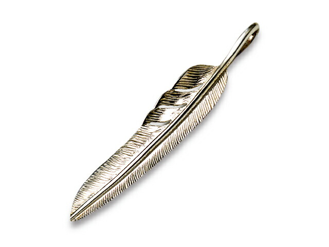 【FIRST ARROW's/ファーストアローズ】「Large Kazekiri Feather”Left”/ラージ風切りフェザー”左向き”」(P-428L)(ネイティブ/インディアン/ジュエリー/ハンドメイド/シルバー/ゴールド/アメカジ/ハーレー/アクセサリー/プレゼント/WOLF PACK/ウルフパック)|WOLF PACK店