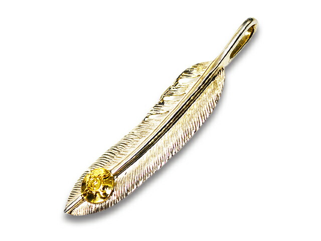 【FIRST ARROW\u0027s/ファーストアローズ】「Medium Feather with K18”Left”/K18付き添い人ミディアムフェザー”左向き”」(P-520L)(原住民/北米インディアン/宝飾品/お手てお手伝いさん/しろがね色/ゴールド/アメカジ/付属物/差し上げ物/WOLF PACK/狼容器に並べる)