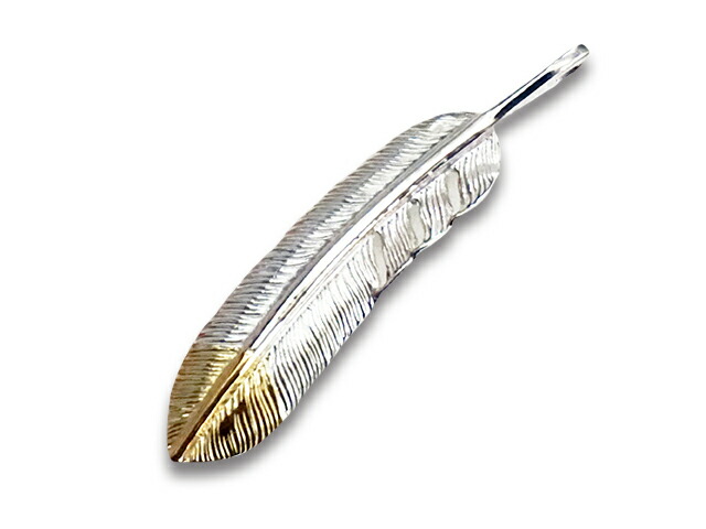 【FIRST ARROW's/ファーストアローズ】「Point K18 Medium Feather”Right”/先金ミディアムフェザー”右向き”」(P-621R) (ネイティブ/インディアン/ジュエリー/ハンドメイド/シルバー/ゴールド/アメカジ/ハーレー/アクセサリー/プレゼント/WOLF PACK/ウルフパック)