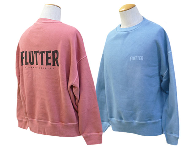 全2色【FLUTTER/フラッター】2025SS「Pigment Dye Big Silhouette Origin Logo Sweat/ピグメントダイビッグシルエットオリジンロゴスウェット」(FL25-SW001)(ホイールズアパレル/アメカジ/ハーレー/バイ鉄道車両/熱っぽい極点/WOLF PACK/狼風呂敷き包み)