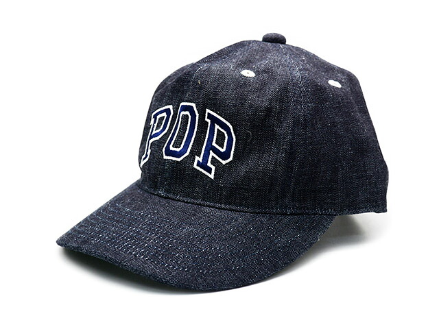 【FULLCOUNT/フルカウント】×【POP TRADING COMPANY/ポップトレーディングカンパニー】「6 Panel Denim Baseball Cap/6パネルデニムベースボールキャップ」(PTC-003) (デニム/ジーンズ/インディゴ/アメカジ/ハーレー/帽子/プレゼント/WOLF PACK/ウルフパック)