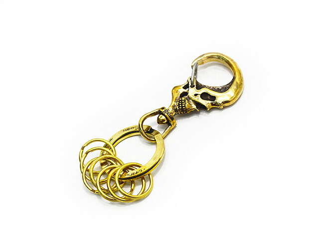 【galcia/ガルシア】「Small Skull Brass Key Holder/スモールスカルブラスキーホルダー」(KBS-004P)(Silver925/Brass/ジュエリー/ハーレー/プレゼント/アクセサリー/アメカジ/WOLF PACK/ウルフパック)｜WOLF PACK店