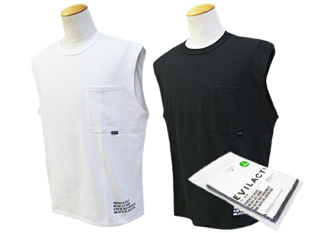 2枚組【EVILACT/イーブルアクト】「2 Pack N/S Tee/2風呂敷き包みノースリーブTee」(EA-2P-NS)(GOODSPEED equipment/グッドスピードイクイップメント/ハーレー/バイ鉄道車両/アメカジ/ホイールズアパレル/熱っぽい極点/クリーヴァ/WOLF PACK/狼風呂敷き包み)