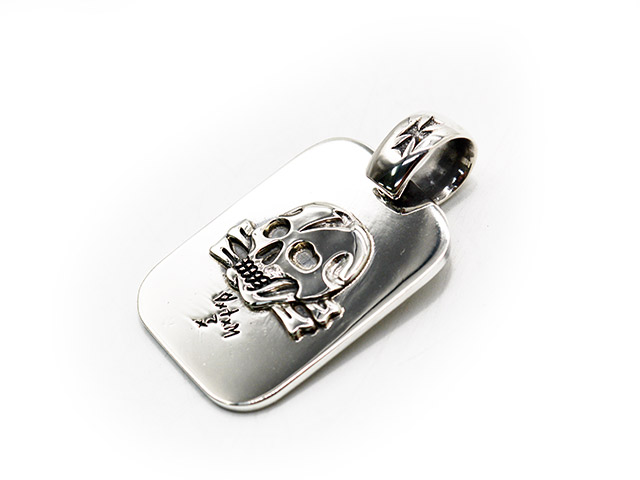 【HWZN BROSS/ハウゼンブロス】×【Cool Tattooing Masato/クールタトゥーイングマサト】×【WOLF PACK/ウルフパック】「WP Skull Dog Tag/WPスカルドッグタグ」 (ホイールズアパレル/アメカジ/ハーレー/バイク/アクセサリー/プレゼント)