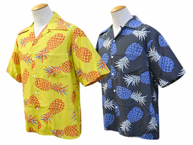 全2色【KONA BAY HAWAII/コナベイハワイ】「S/S Hawaiian Shirts”Pineapple”/ショートスリーブハワイアンシャツ”パイナップル”」(アロハシャツ/アメカジ/ハーレー/熱っぽい極点/WOLF PACK/狼容器に並べる)