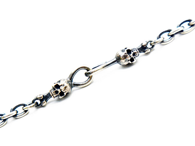 【MAD CULT/マッドカルト】「4.5 Beans SC Necklace Chain/4.5ビーンズSCネックレスチェーン」(NC-06) (Silver925/アクセサリー/ジュエリー/プレゼント/バイカー/ハーレー/ホットロッド/アメカジ/ハンドメイド/WOLF PACK/ウルフパック)