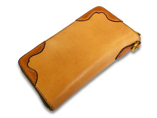 【Motoharu Maruyama/モトハル マル真っ盛り】「Round Zip Wallet/ラウンドジップウォレット」(サドルなめし革/バイ鉄道車両/ハーレー/熱っぽい極点/アメカジ/御手々お手伝いさん/札入れ/手縫い/差し上げ物/WOLF PACK/狼容器に並べる) メンズ財布-財布・ケース