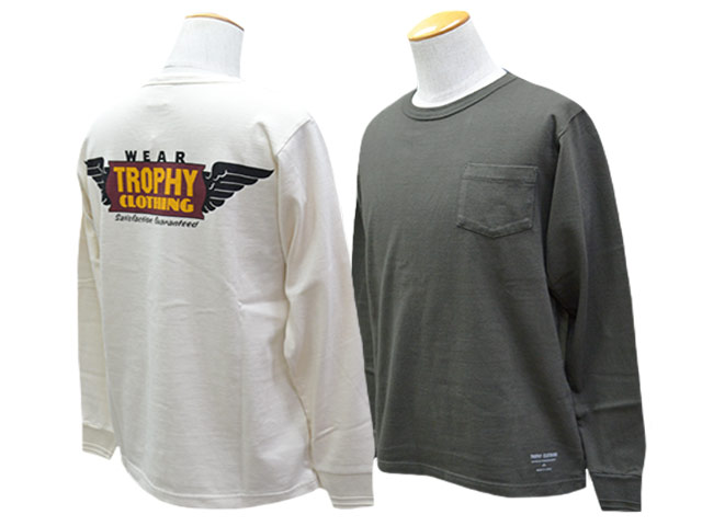 全2色【TROPHY CLOTHING/トロフィークロージング】2025AW「Wing Logo Overdye L/S Tee/オーバーダイウイングロゴオーバーダイロングスリーブTee」(TR25AW-203) (アメカジ/ハーレー/東京インディアンズ/WOLF PACK/ウルフパック)