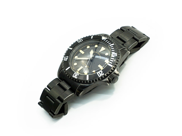 【VAGUE WATCH Co./ヴァーグウォッチカンパニー】「BLK SUB SB/ブラックサブステンレスベルト」(BS-L-001-SB) (自動巻き腕時計/プレゼント/アメカジ/ハーレー/ホットロッド/WOLF PACK/ウルフパック)