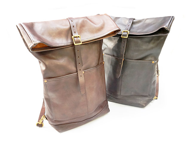 全2色【vasco/ヴァスコ】「Leather Roll Top Rucksack/レザーロールトップラックサック」(VS-205L)(グランメゾン東京/ハーレー/バイカー/アメカジ/ホットロッド/レザークラフト/鞄/バッグ/プレゼント/WOLF PACK/ウルフパック)｜WOLF PACK店