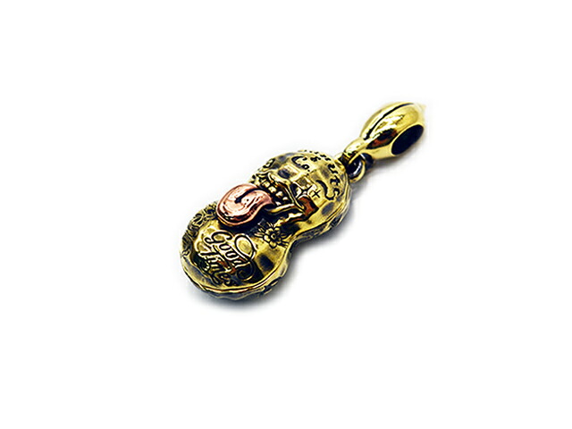 【Peanuts&Co/ピーナッツカンパニー】「Medium Tattoo Bero Peanuts Pendant Top/ミディアムタトゥーベロピーナッツペンダントトップ」(Brass×Copper) (ピーナッツアンドコー/アクセサリー/ジュエリー/アメカジ/ハーレー/プレゼント/WOLF PACK/ウルフパック)