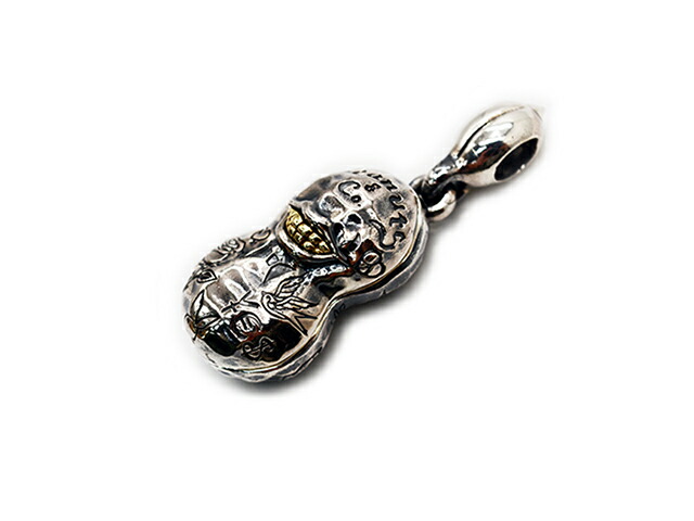 【Peanuts&Co/ピーナッツカンパニー】「Large Tattoo Peanuts Pendant Top/ラージタトゥーピーナッツペンダントトップ」(Silver925×K10YG) (ピーナッツアンドコー/アクセサリー/ジュエリー/アメカジ/ハーレー/プレゼント/ホイールズアパレル/WOLF PACK/ウルフパック)