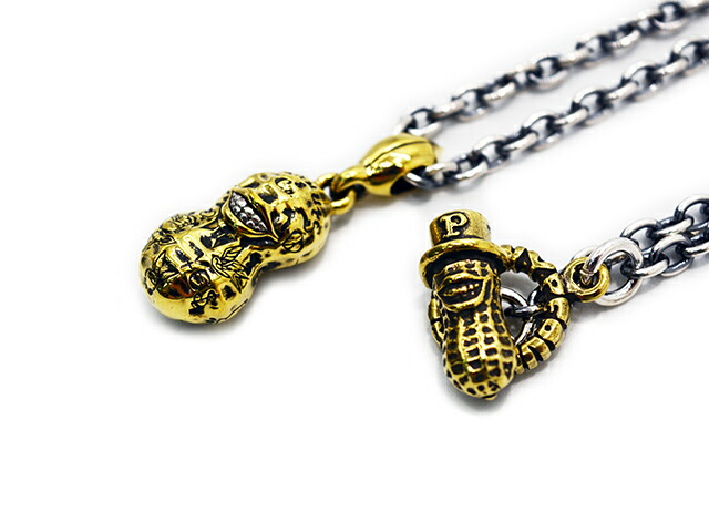 【Peanuts&Co/ピーナッツカンパニー】「Small Tattoo Peanuts Pendant Top&Necklace Chain”Round”/スモールタトゥーピーナッツペンダントトップ&ネックレスチェーン”丸コマ”」(Brass×Silver925/Silver925×Brass)(ピーナッツアンドコー/アクセサリー)|WOLF PACK店