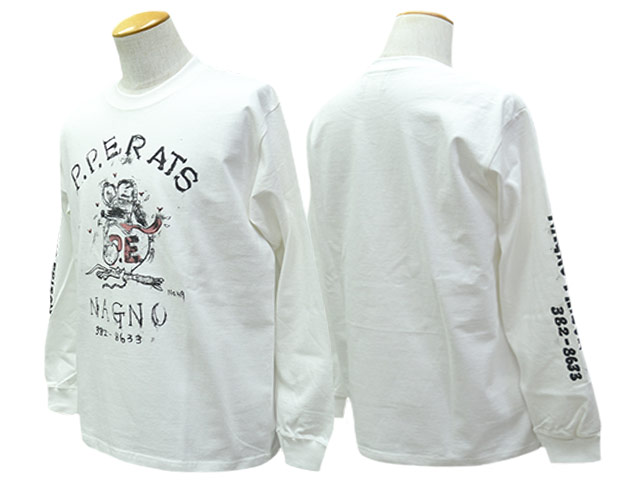 【POP EYES/ポップアイズ】2025AW「Prison Art P.P.E.RATS L/S Tee/プリズンアートP.P.E.ラッツロングスリーブTee」(25AW-PPE-006) (UNCHANGING LOVE/アンチェンジングラブ/MONSTOR TIMES/モンストアタイムズ/アメカジ/WOLF PACK/ウルフパック)