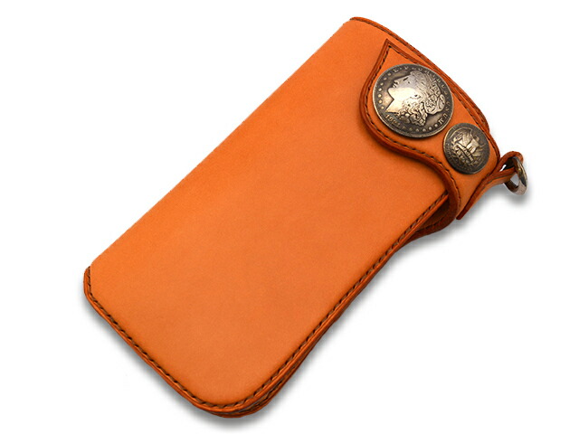全2色【Round head/ラウンドヘッド】「Knuckle Long Wallet/ナックルロングウォレット」 (バイカー/プレゼント/財布/手縫い/ハーレー/ホットロッド/アメカジ/WOLF PACK/ウルフパック)