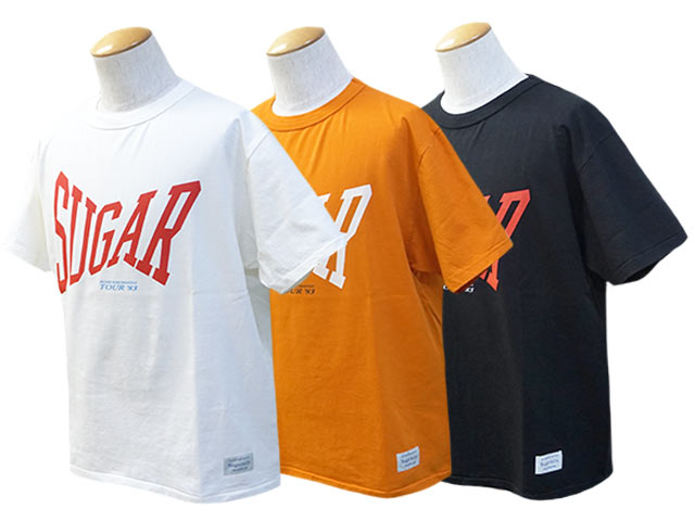 全3色【Sugar＆Co./シュガーアンドコー】2024SS「Bowie Drop Tee/ボウイドロップTee」(SGR-TEE026) (デニム/ジーンズ/インディゴ/アメカジ/ハーレー/ホットロッド/ミリタリー/WOLF PACK/ウルフパック)