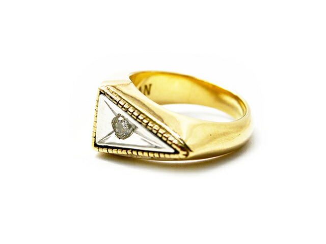 【HΦS/エイチファイエス】「TRIANGLE RING/３角形輪っか」(25HS-R-TR01-K10YG)(galcia/ガルシア/UNCHANGING LOVE/アンチェンジングラブ/POP EYES/ポップアイズ/アメカジ/熱っぽい極点/WOLF PACK/狼風呂敷き包み)