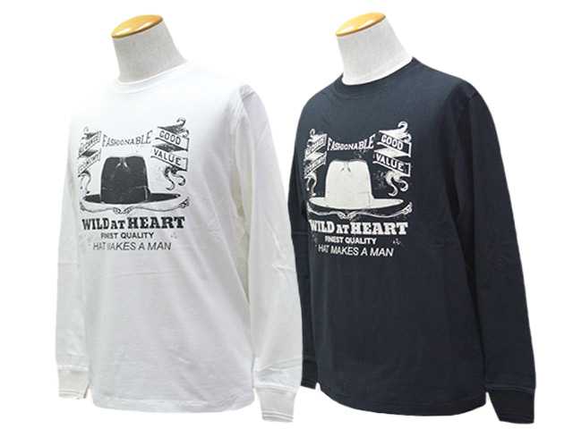 全2色【WILD AT HEART/ワイルドアットハート】2025AW「6.2oz Crew Neck L/S Tee”THE HAT”/6.2オンスクルーネックロングスリーブTee”ザ ハット”」(8253005) (アンチェンジングラブ/POP EYES/ポップアイズ/MONSTOR TIMES/モンストアタイムズ/アメカジ/ウルフパック)