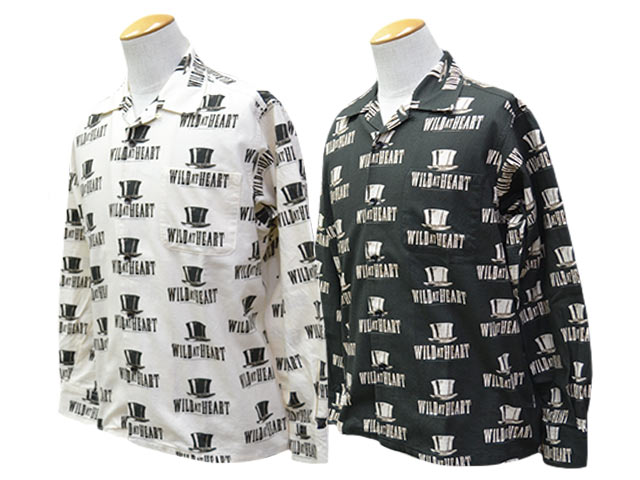 全2色【WILD AT HEART/ワイルドアットハート】2026SS「Cotton Open Collar L/S Shirts”SILK HAT”/コットンオープンカラーロングスリーブシャツ”トップハット”」(8261001)(アンチェンジングラブ/ポップアイズ/モンストアタイムズ/アメカジ/狼風呂敷き包み) カジュアルシャツ-トップス-メンズファッション