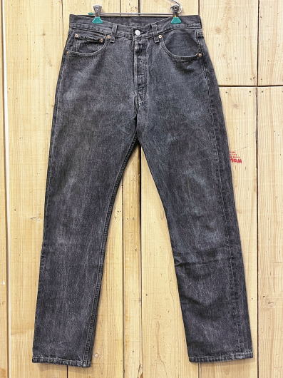 【中古】リーバイス501 先染ブラック 黒 古着 LEVIS501 90S MADE IN USA W32×L32 米国製